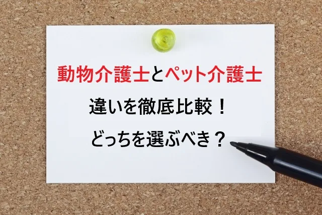 動物介護士とペット介護士の違いを徹底比較！どっちを選ぶべき？費用・期間・就職への影響まで解説